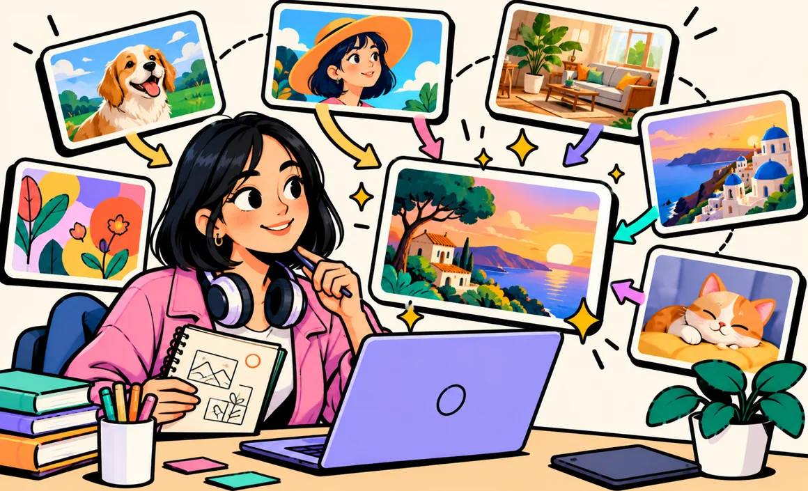 Illustration : Aïko crée plusieurs images très différentes avec ChatGPT
