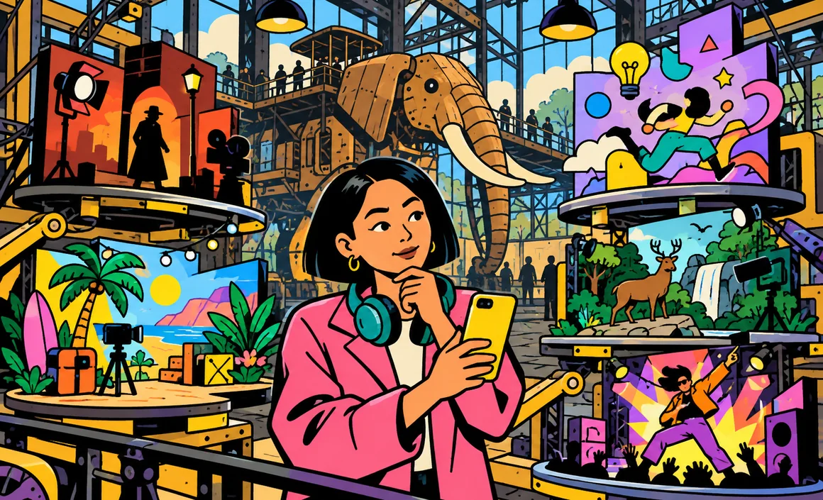 Illustration : Aïko compare des décors vidéo animés dans une grande halle à Nantes