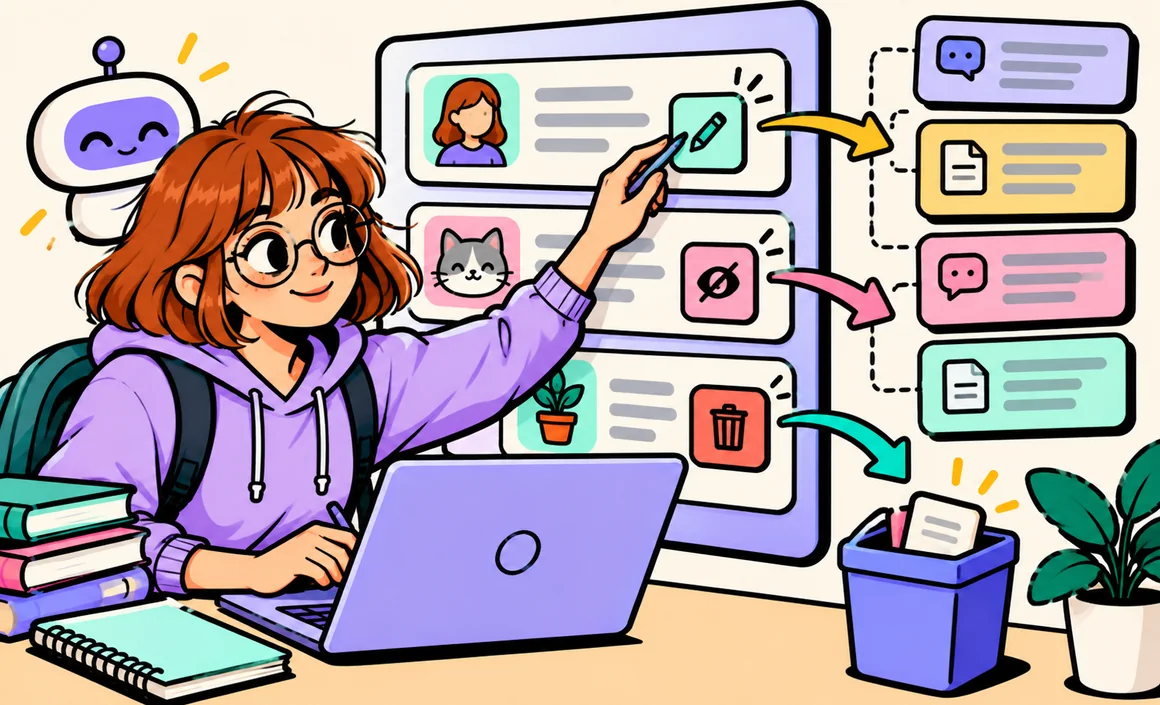 Illustration : Chloé corrige, masque et supprime des informations mémorisées