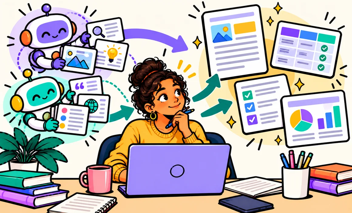 Illustration : une recherche transformée en documents, tableaux et graphiques