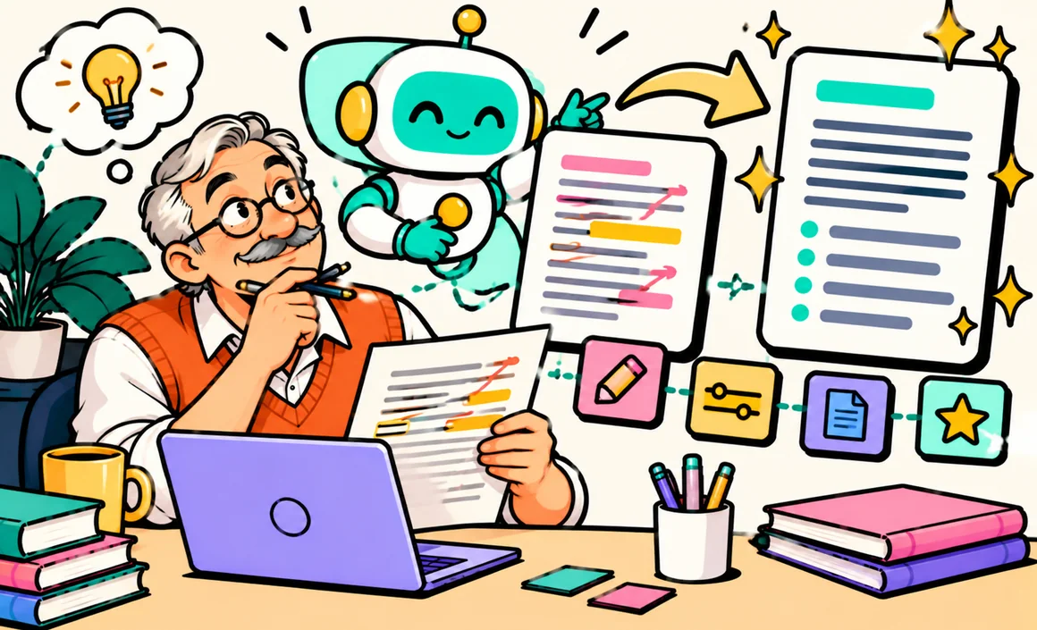 Illustration : un brouillon transformé en texte clair par un assistant IA